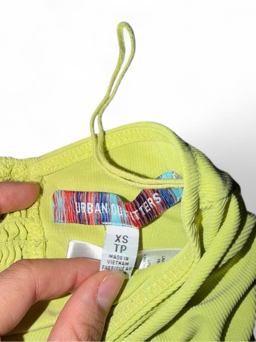 Urban Outfitters Neon Lime Ribbed Tank Top